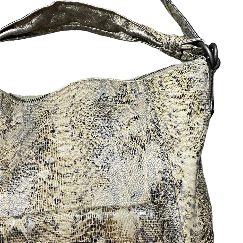 Coach Kristin Python Snake Print Embossed Leather Hobo Shoulder Bag Purse 15361